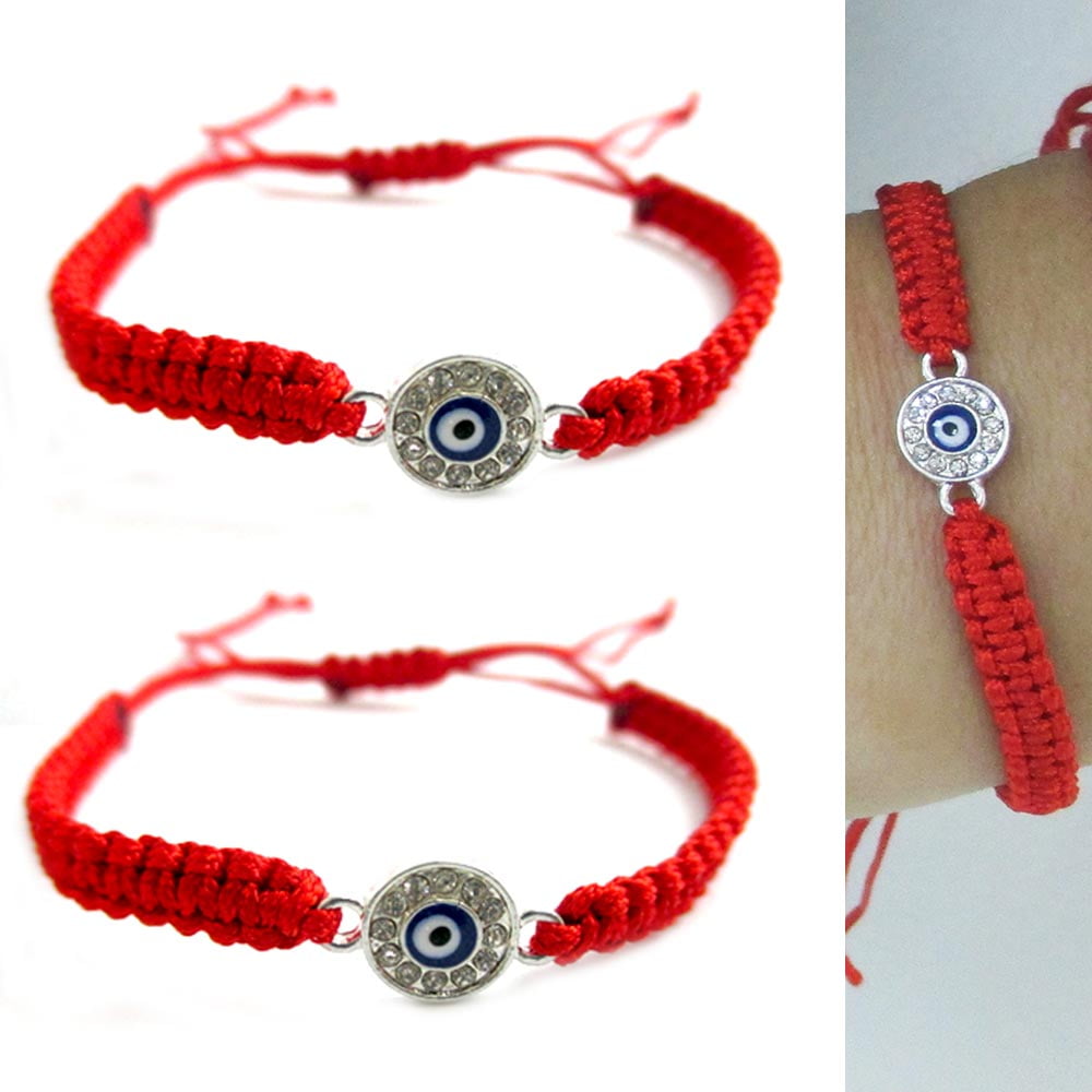 2 x Kabbalah Red cord Lucky Bracelet Protection Evil Eye Success Adjustable 