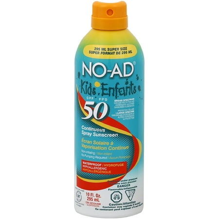 NO-AD Kids Sunscreen Spray SPF 50 10 oz (Pack of 6)