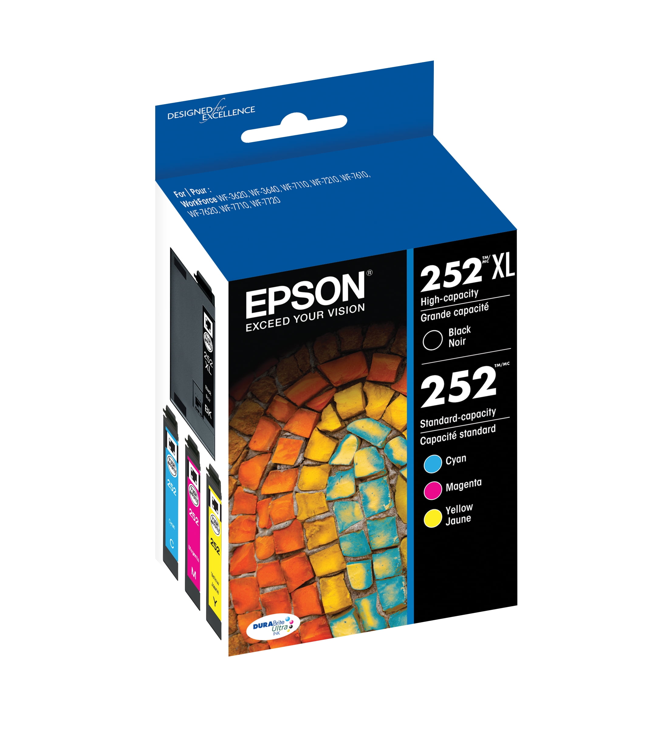 Cartucho De Tinta Recargable T252 252 252xl T2521 Para Impresora Epson  Wf-3620 Wf-3640 Wf-7110 Wf-7610 Wf-7620 Wf-5190, 90 Días De Protección Al  Comprador