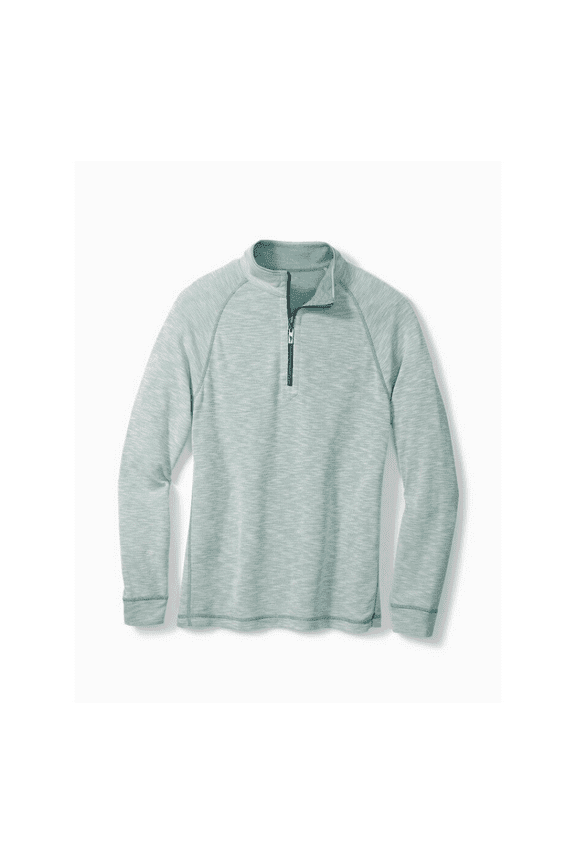 Men's Barrier Beach Reversible Quarter Zip Thermal Sweatshirt Blue Size Large