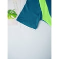 thumbnail image 7 of inlzdz Boys Girls One Piece Rash Guard Swimsuits Short Sleeve Zipper Front Bathing Suit Shorty Wetsuit Sky Blue 16, 7 of 7