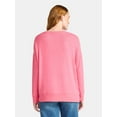 thumbnail image 3 of Time and Tru Women's Hacci Knit Tee with Long Sleeves, Sizes XS-XXXL, 3 of 5