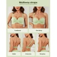 thumbnail image 4 of Wingslove Women's Strapless Push Up Bra Plus Size Full Figure Underwire Multiway Contour Bra, Green 42C, 4 of 5