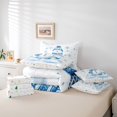 thumbnail image 6 of Homewish Cute Snowman 7-Piece Bedding Comforter Set,Merry Christmas Xmas Snowflake King Bedding Sets,White Blue Bed Sheets For Girl Kids,Microfiber Bedroom Decor Reversible, 6 of 8