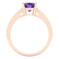 thumbnail image 4 of 2.32 ct Oval Cut Natural Amethyst Solitaire with Simulated Diamond Accents 18K Rose Gold Womens Engagement Ring, 4 of 5