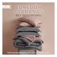 thumbnail image 2 of Set Edredón King Size + Funda De Almohada + Sábanas 7 Pzas Real Textil Gris - Tabaco, 2 of 8
