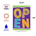 thumbnail image 2 of Toland Home Garden Purple Open Advertising Business Flag Double Sided 12x18 Inch, 2 of 5