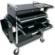 DLX SERVICE CART W/LOCKIGN TOP 4-DRAWERS BLACK