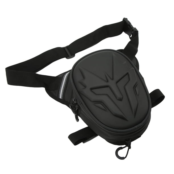 Bolsa para pierna de motocicleta, bolsa cartuchera mate de PVC, paquetes multifuncionales para muslo para exterior, color negro Jadeshay A