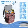 thumbnail image 6 of Travel Cooler Bag - Red Footballs on Blue Pattern Camping Beer Cooler Backpack with Bottle Opener- Waterproof Insulated Picnic Backpacks - Cooler Bag for Beach, 6 of 6