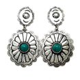 thumbnail image 4 of Pendientes Emulily Western Turquesa con forma de concho colgante, estilo bohemio, 4 of 4