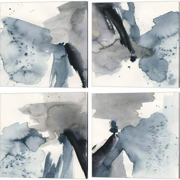 Great Art Now Winter Current by Victoria Barnes 4 Piece Canvas Art Set Each 14"W x 14"H