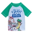 thumbnail image 3 of Disney Toy Story Woody Buzz Lightyear Forky UPF 50+ Pullover Rash Guard and Swim Trunks Outfit Set Toddler to Little Kid, 3 of 5