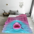 thumbnail image 5 of Pofeuu Pink Shark Pool Fantasy Print Ultra-Soft Micro Fleece Blanket,for Bed Or Sofa,All Season Throw Blankets Flannel Blanket-80"x60", 5 of 7
