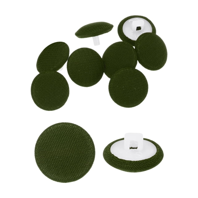 Uxcell 10 piezas de botones de tela de 0.5" redondos con shank, verde marino
