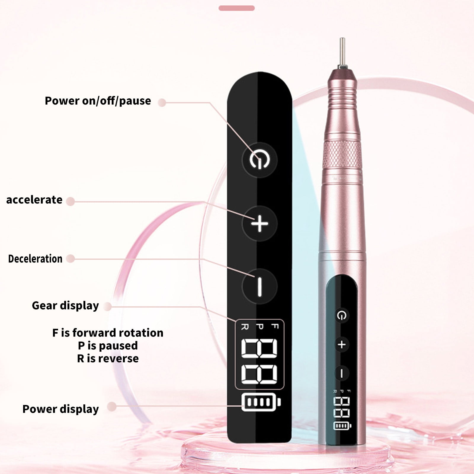 35000rpm Electric Nails Drill Machine Rechargeable Professional Nails Drill with Drill Bits for Gels Nails