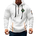 thumbnail image 3 of Jinhomg Quarter Zip Men Hoodies Pullover Trendy Graphic Hooded Sweatshirt Mid Weight Multi Pocket Long Sleeve Athletic Tops Summer Saving White L, 3 of 5