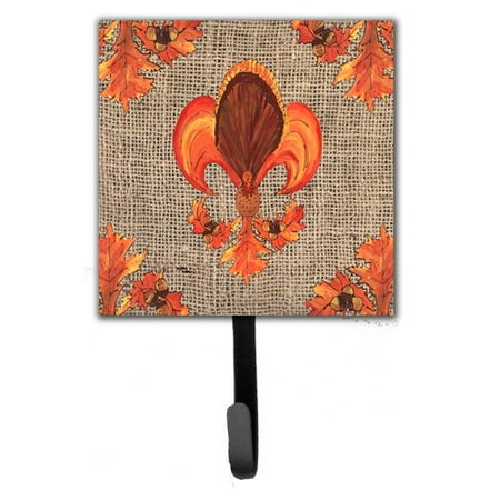Caroline's Treasures Thanksgiving Turkey Fleur De Lis Leash Holder and Wall Hook