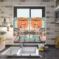 thumbnail image 4 of Yayeee Kitchen Curtains Tier Pair Light Filtering 27"x36" Rod Pocket Short Cafe Window Panel, Retro UFO, 4 of 7