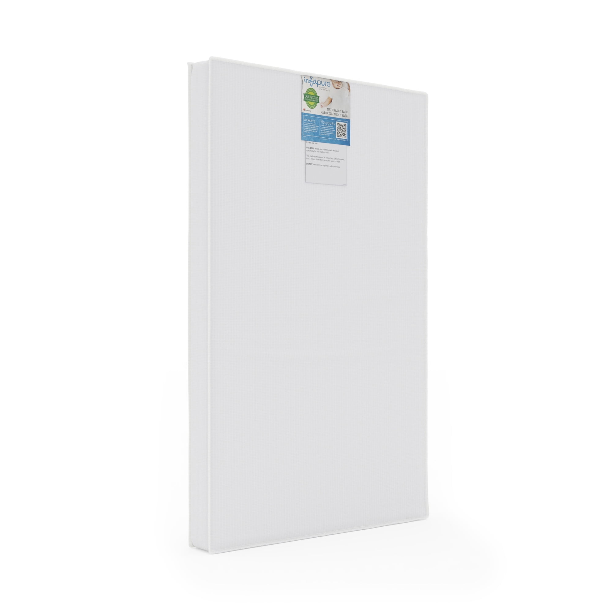 Foundations InfaPure 3" Compact Crib Mattress, Foam, Hypoallergenic, Easy to Clean, White
