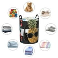 thumbnail image 4 of Sikiie Pineapple With Black Glasses Print Round Dirty Clothes Basket, Waterproof Standing Foldable Storage Basket, for Laundry Room, Bedroom, Bathroom Storage-Small, 4 of 6