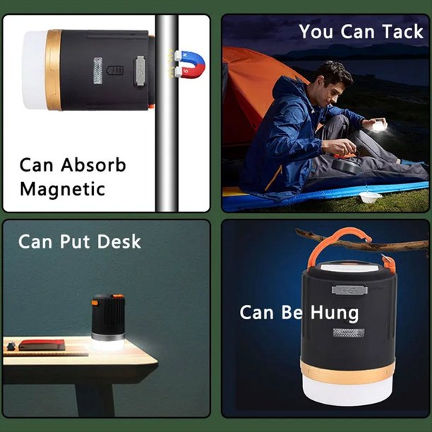 Luz para Acampar, Lámpara Impermeable para Tienda de Campaña, Luz LED Portátil, Control Remoto, Recargable, Linterna para Acampar Al Aire Libre, Trabajo