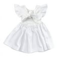 thumbnail image 3 of Efsteb Summer Dress for Girls Cotton Linen Ruffle Backless Sleeveless Casual Beach Party Dresses (White,3 Years), 3 of 7