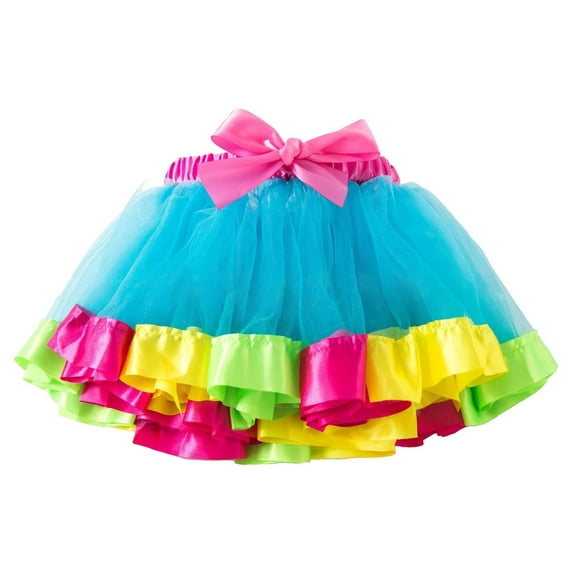 Women Rainbow Mesh Skirt Elegant Ballet Stage Performance Flowy Dance Skirt for Adults Stylish Pompous Design