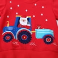 thumbnail image 2 of FEDPOP Toddler Boys Christmas Sweatshirts Cotton Crewneck Santa Embroidery Kids Tops 3T, 2 of 9
