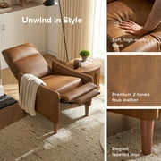 Mopio Arthur Recliner Chair with 3 Positions, 2-Tone PU Leather Accent Chair, Mid Century Modern Reading Chair, High Back Padded Support Comfy Sleeper Armchair, Nursery Chair for Living Room, Bedroom
