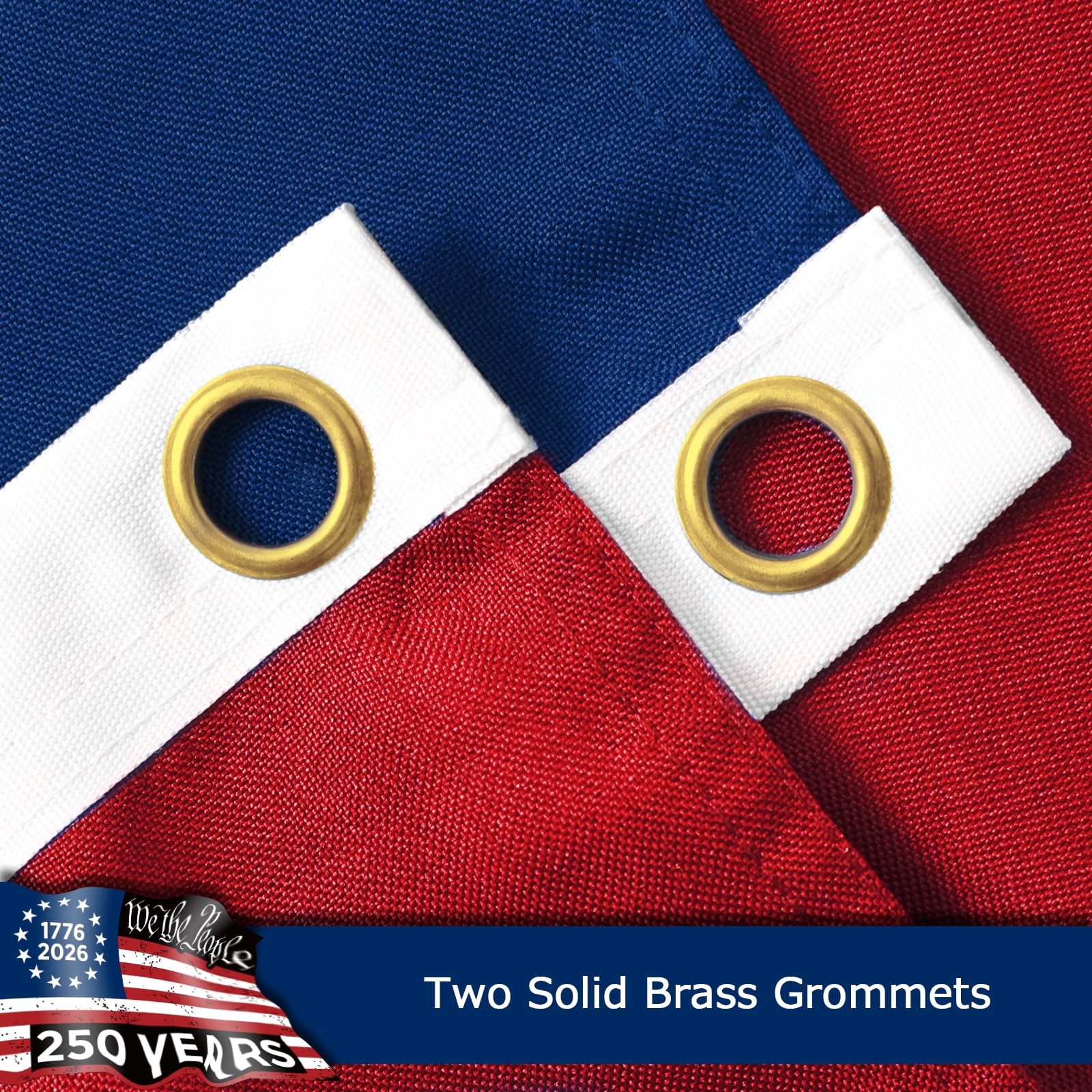 USA 250th Anniversary Flag 1776-2026, 250 Year American Anniversary Commemorative Flag, 400D Heavy Duty Double-Sided Patriotic Banner, 4 Rows Stitched & Brass Grommets