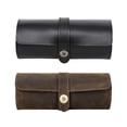 thumbnail image 3 of Jumpingount Bolsa de 3 ranuras, portátil, Vintage, de moda, seguro, de cuero genuino, para relojes, estuche exquisito, bolsa de viaje, regalos para el hogar Relojes Negro Jumpingount AP016592-02, 3 of 6