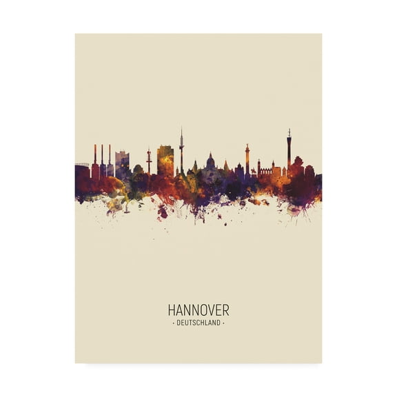 Trademark Fine Art 'Hannover Germany Skyline Portrait III' Canvas Art by Michael Tompsett