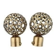 thumbnail image 4 of Window Drapery Curtain Rods Poles Iron Ends Caps Finials Copper 2pcs- Durable   1# Black, 4 of 8