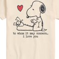 thumbnail image 3 of Peanuts - To Whom it May Concern... I Love You Short Sleeve Graphic T-Shirt, 3 of 6