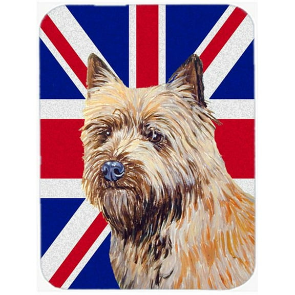 7.75 x 9.25 In. Cairn Terrier With English Union Jack British Flag Mouse Pad, Hot Pad Or Trivet