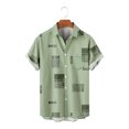thumbnail image 1 of Floenr Mens T Shirts,Men's Lapel Chest Pocket Hawaiian Print Loose Short Sleeve Shirt, 1 of 4