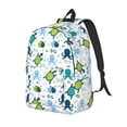 thumbnail image 1 of Disketp Cartoon Sea Creatures print Canvas Backpack Lightweight Travel Daypack Student Rucksack Laptop Backpack-Small, 1 of 5