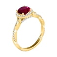 thumbnail image 2 of Mauli Jewels Rings for Women 1.25 Carat Interwine Shank Diamond And Created Ruby Ring 4-prong 14k Yellow Gold, 2 of 6