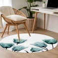 thumbnail image 3 of Area Rug 48in, Watercolor Teal Green Tulip Flower on White Floor Carpet Living Room Rug, Spring Floral Leaves Non-Slip Welcome Mat Indoor Rugs for Bedroom Dining Room, 3 of 9