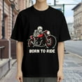thumbnail image 3 of T Shirt for Men, Born To Ride,Skeleton Motorcycle Print 1, Vintage Graphic Tees Men, 23986097,XXL, 3 of 8
