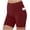 Wine, variant on High Waist Side-Pocket Biker Shorts, Slimming Comfortable Shorts for Yoga and Workouts Green L