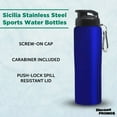 thumbnail image 3 of Sicilia Stainless Steel Sports Bottles 27 oz. Set of 6, Bulk Pack - Non Insulated, Great for Gym, Hiking, Cycling, School - Blue, 3 of 5