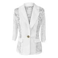 thumbnail image 4 of yunLCZ Classic-Fit Long-Sleeve Dress Women's Lace Long Sleeve Single Button Floral Mesh Lapel Neck Open Front Elegant Jacket, 4 of 4