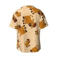 thumbnail image 6 of PAYOHTO Cartoon Buffalo Mens Hawaiian Casual Short-sleeved Shirt Tropical Summer Beach Button Down Shirts, 6 of 7