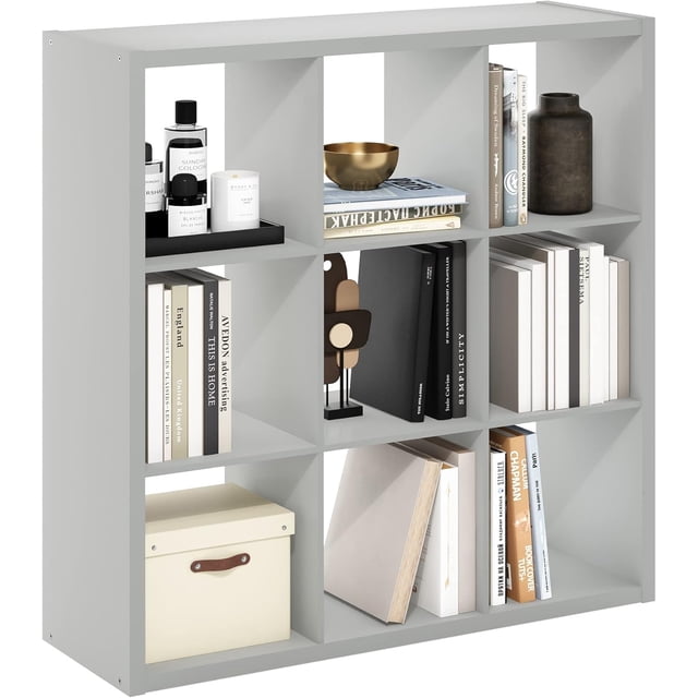 Cubicle Book Shelf Vertical Thick Frame Bookshelf Horizontally & Vertically Reversible Bookcase with Open Back x x for Living Room Bedroom Home Office