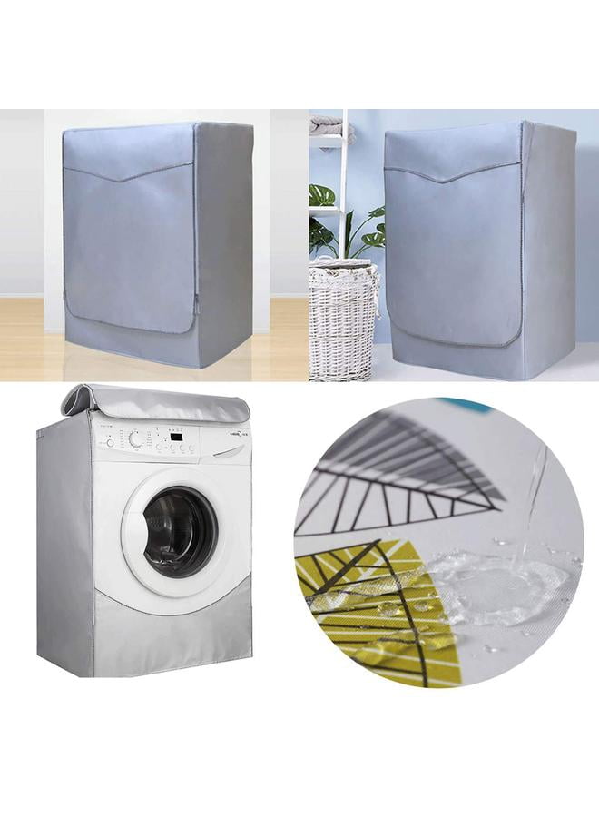 Waterproof Washing Machine Cover Grey，Washer/Dryer Cover,Zipper Design,Waterproof Dust-proof Moderately Sunscreen