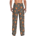 thumbnail image 3 of Picia cute fall fox leaf Mens Soft Woven Cotton Elastic Waistband Sleep Pajama Pant Lounge Sleep Pant With Pockets And Drawstring-Small, 3 of 9