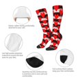 thumbnail image 3 of Susaid Black and white striped and red hearts Print Thermal Winter Socks for Men and Women, Warm Crew Hiking Socks, for Boots and Outdoor Activities, 3 of 6