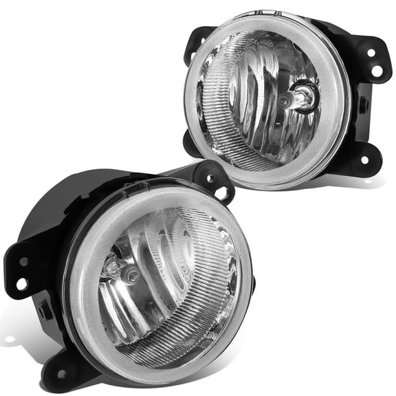 DNA Motoring Clear Lens Fog Light Driving Lamp for 2007-2018 Jeep Wrangler 2005-2007 Magnum